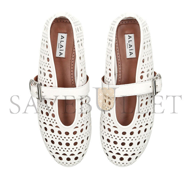 ALAÏA LEATHER VIENNE BALLET FLATS AA3A029CK216LE